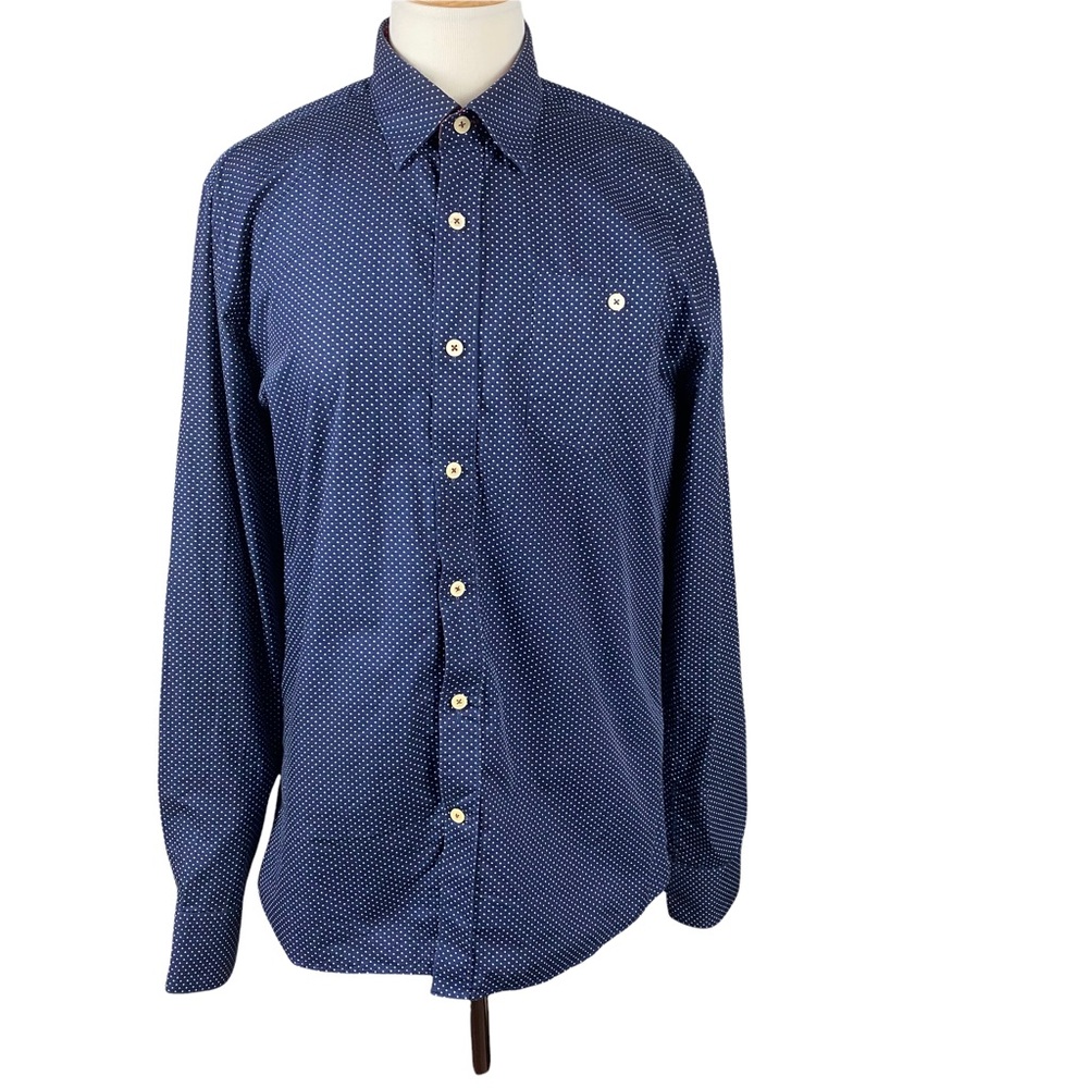 LE31 Simons Dotted Buttoned Down Men’s Long Sleeves Shirt Size Medium